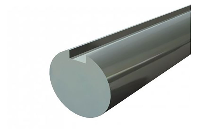 Galvanizli masif şaft 25,4 mm, kama kanallı L=5000 mm